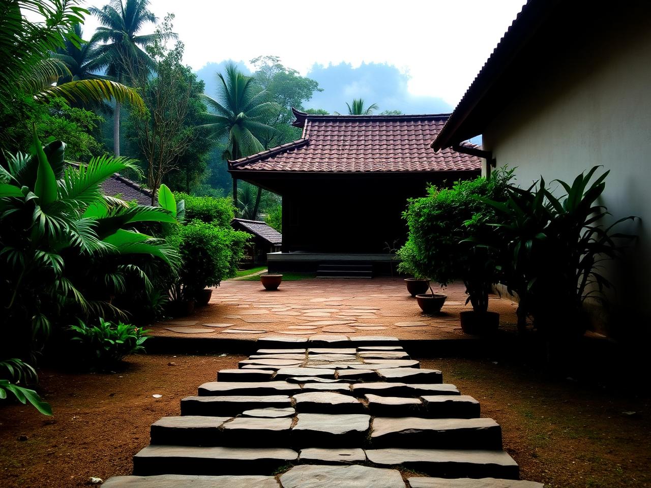 The garden courtyard at Bodhi Zendo